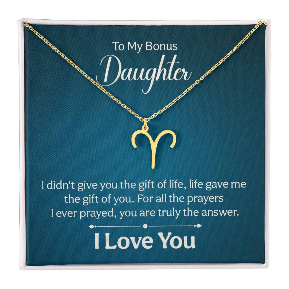 Gift of Life Aries Zodiac Necklace Gold Tone Standard Box